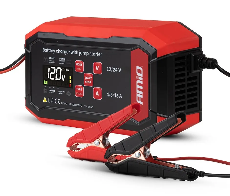 Inteligentní PROFI nabíječka AMIO 12/24V 16A (12V 40-160Ah 24V 40-80Ah) s funkcí BOOST Omezená Nabídka