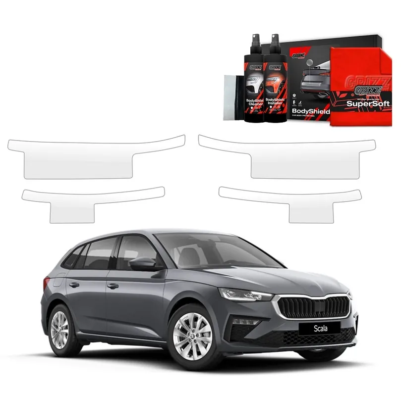 Ochranné fólie na prahy Škoda Scala (od roku 2023>) GRIZZ Protector, 4 ks Nejlepší Volba