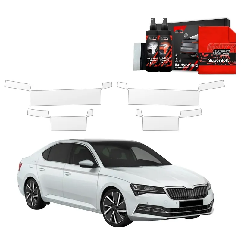 Finální Výprodej Ochranné fólie na prahy Škoda Superb III Liftback (2019 - 2023) GRIZZ Protector, 4 ks