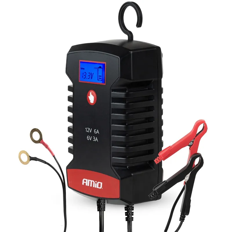 Inteligentní nabíječka AMIO PRO HOOK 6V 12V 6A (6V 30Ah 12V 30-60Ah) Vysoce Kvalitní