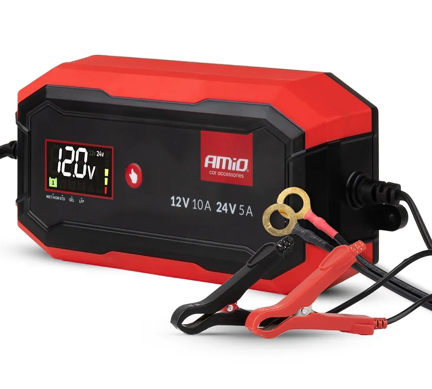 Inteligentní nabíječka AMIO PRO 12V 24V 10A (12V 100Ah 24V 50Ah) Akce