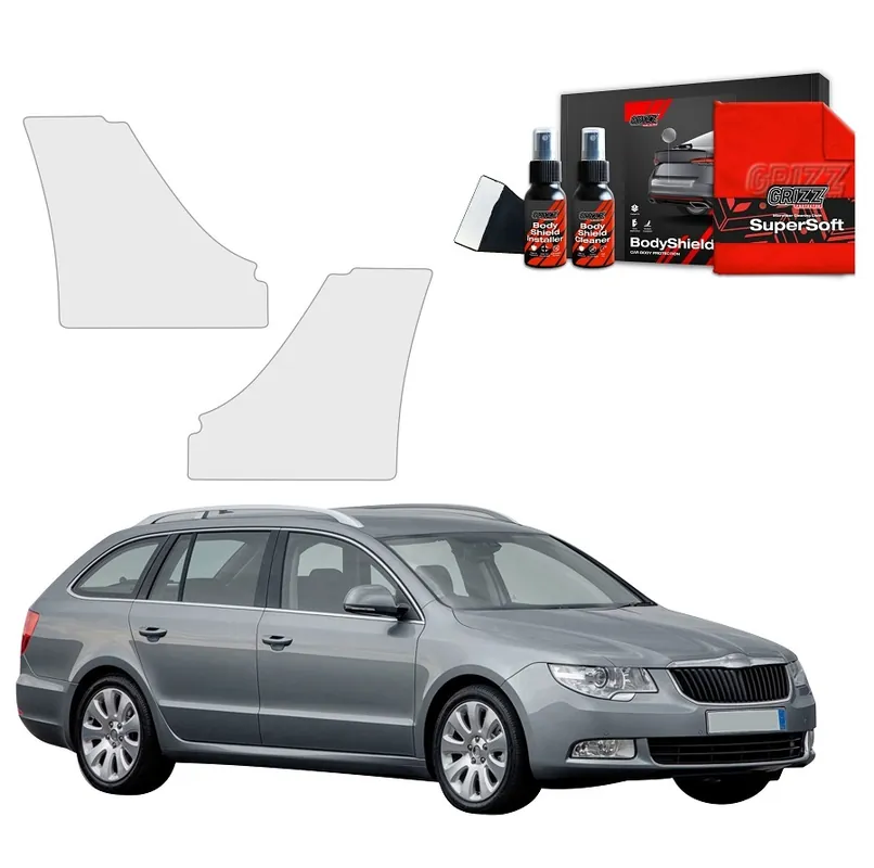Ochranné fólie podblatníků Škoda Superb II Combi (2009 - 2013) GRIZZ Protector, 2 ks Dokud Zásoby Vydrží