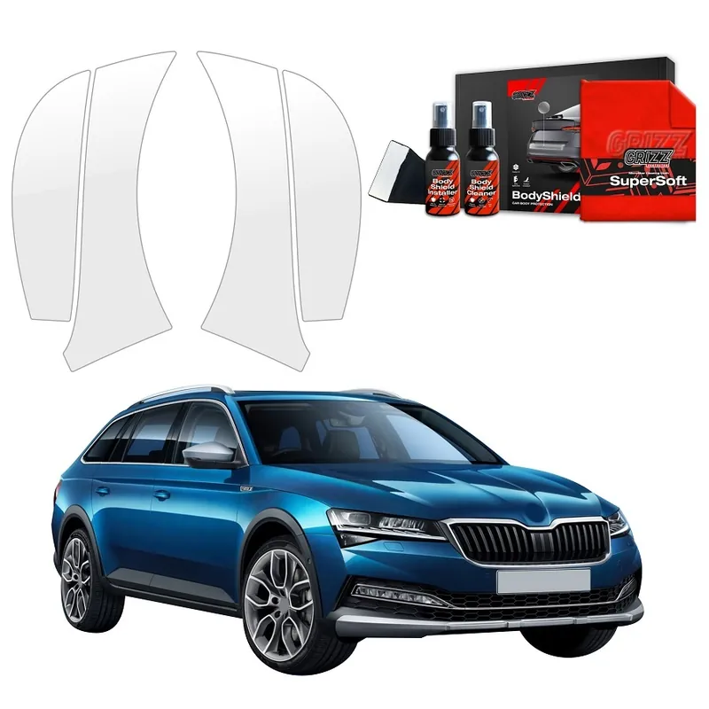 Ochranné fólie podblatníků Škoda Superb III Combi (2019 - 2024) GRIZZ Protector, 4 ks Novinka