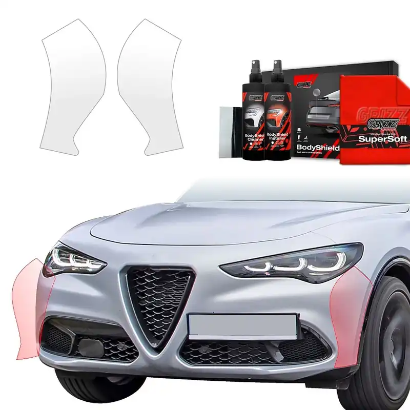 Nejprodávanější Ochranné fólie předního nárazníku Alfa Romeo Stelvio (od roku 2016>) GRIZZ Protector, 2 ks