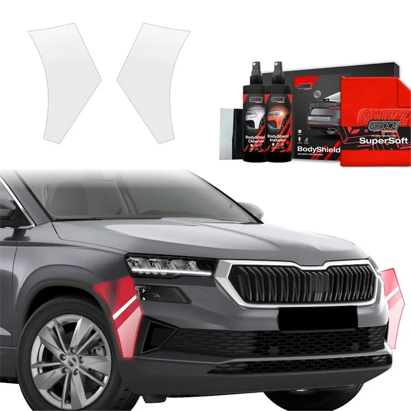 Ochranné fólie předního nárazníku Škoda Karoq (od roku 2022>) GRIZZ Protector, 2 ks Výhodná Nabídka