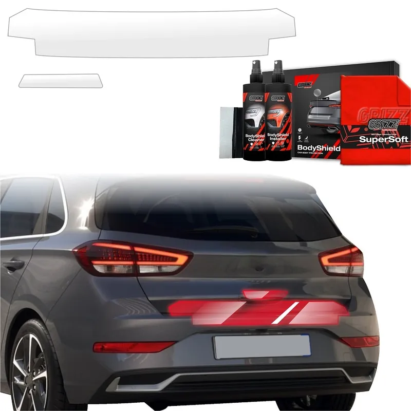 Víkendová Akce Ochranná fólie zadního nárazníku Hyundai i30 III Hatchback Facelift (od roku 2020>) GRIZZ Protector, 2 ks