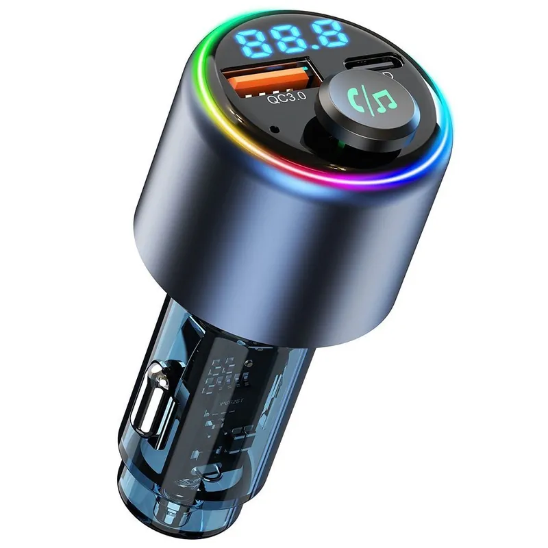 FM transmitter bluetooth s funkcí nabíječky USB-A USB-C s datovým přenosem AMIO Must-Have