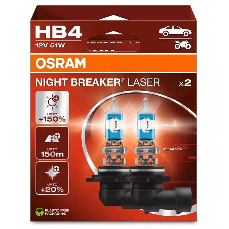 Žárovky HB4 Osram Night Breaker Laser +150% (DUO BOX 2 ks) Nízká Cena