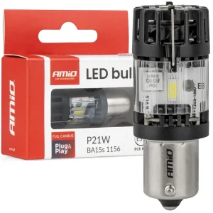Finální Výprodej CAN-BUS LED žárovka BA15S P21W bílá AMIO LumiTec