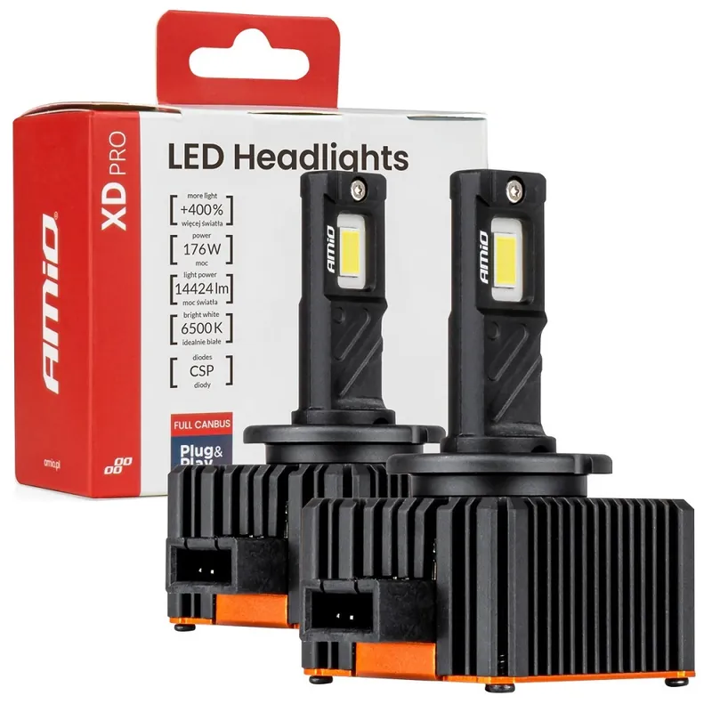 Nejlepší Cena LED výbojky D3S AMIO LED XD PRO CAN-BUS, bílé 6500K 14424 LM, 2 ks