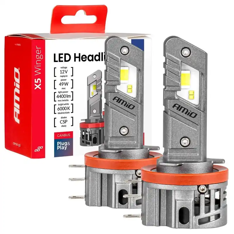 LED žárovky H15 AMIO LED X5 WINGER CAN-BUS, bílé 6000K 4400 LM, 2 ks 1 1 Omezená Nabídka