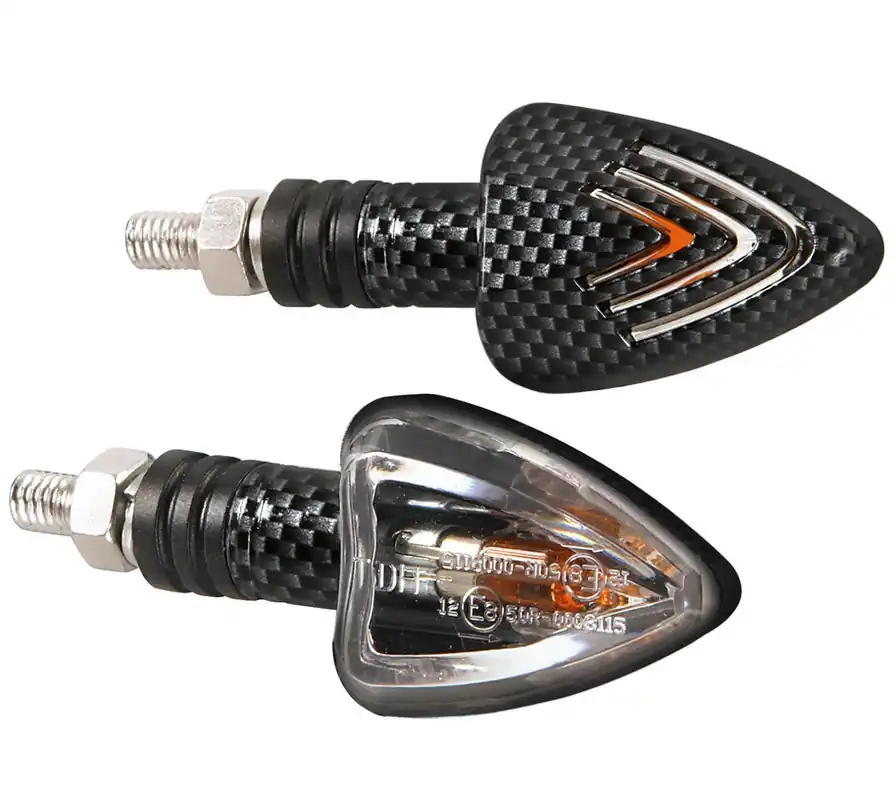 Vrácení Zdarma Blinkry na motorku LAMPA FOCAL, žárovkové, karbonové