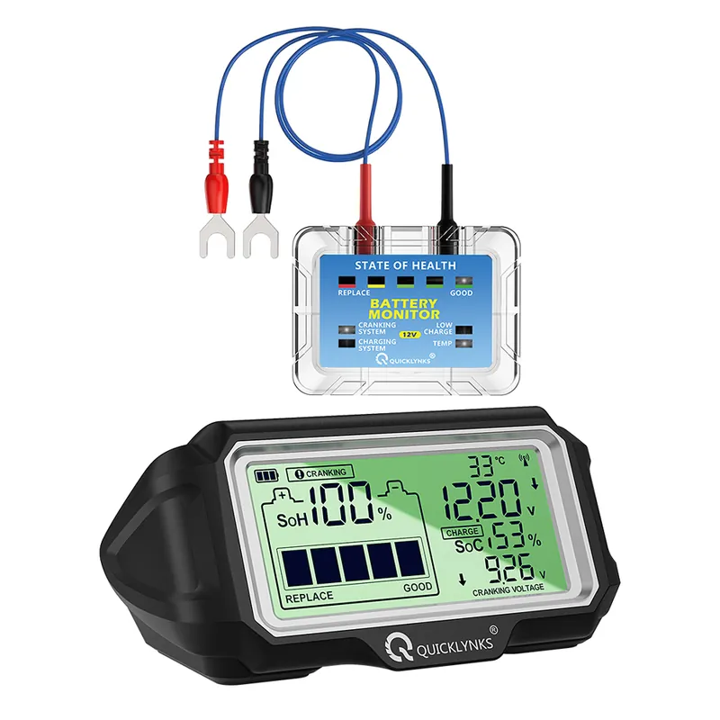 Bezdrátový monitoring 12V baterie s LCD displejem a solárním napájením CARCLEVER Vysoce Kvalitní