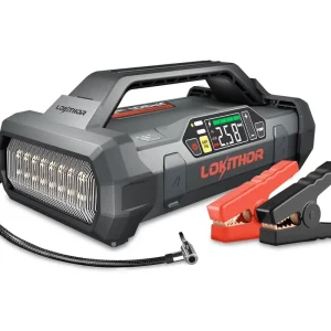 Zlevněný Startovací zdroj JumpStarter s kompresorem, 74Wh 20000 mAh 2000A 12V LOKITHOR