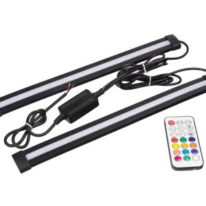 LED osvětlení vnitřní vnější RGB 12-24V, RF ovladač, 2 pásky CARCLEVER Oblíbený