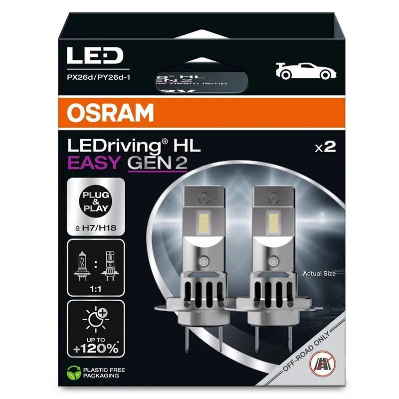 Nová Kolekce LED žárovky OSRAM H7 H18 LEDriving HLM EASY GEN 2