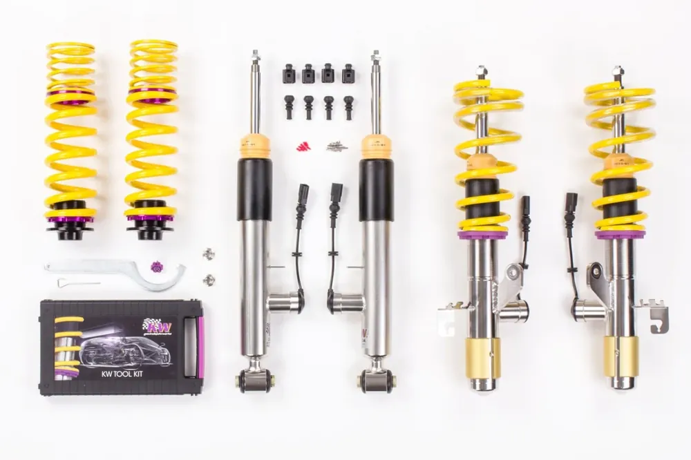 Hit Sezóny Výškově stavitelný podvozek KW DDC - Plug & Play, DDC - Plug & Play s elektronicky nastavitelnou tuhostí pro Volkswagen Passat Combi max zatížení PN do 1060 kg
