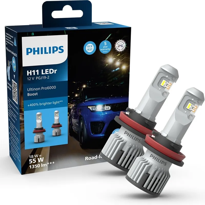 LED žárovky H11 PHILIPS Ultinon Pro6000 Boost Akční Nabídka