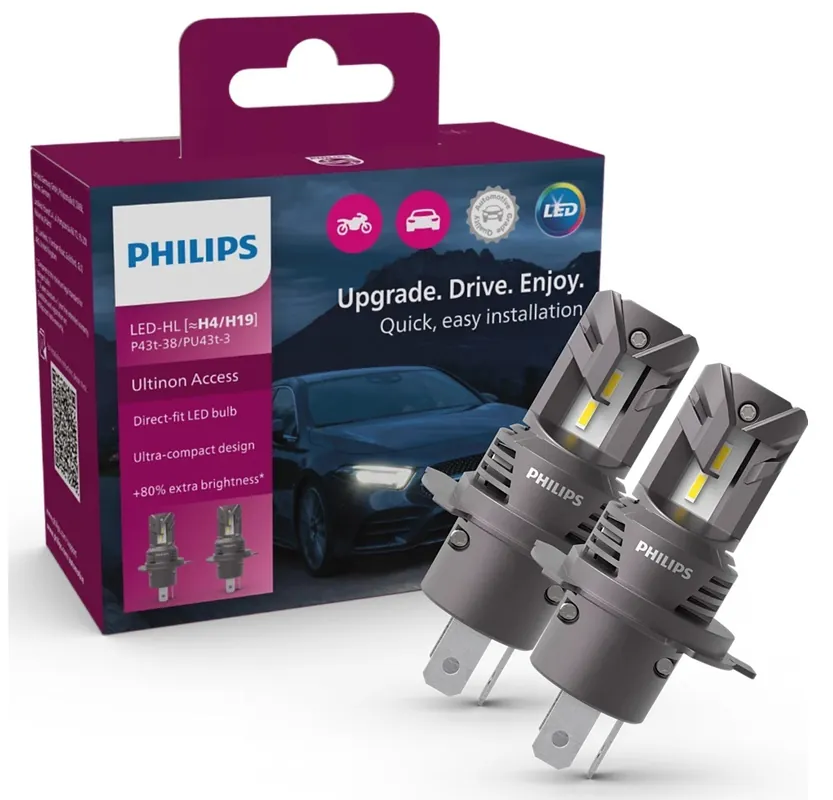 LED žárovky H4 H19 PHILIPS Ultinon Access Sezónní Sleva