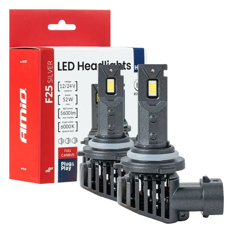 Nakupujte Hned LED žárovky HB4 AMIO F25 SILVER FULL CANBUS 5600 LM