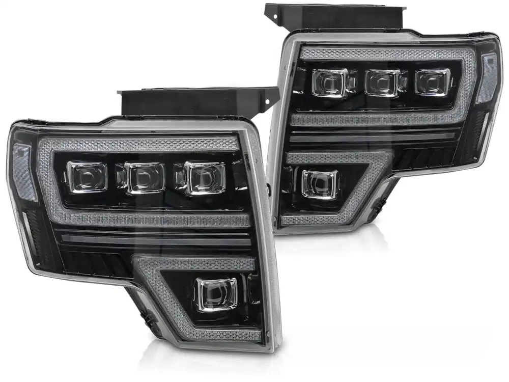 FORD F150 MK12 2008-2014 - přední světla FULL LED černá DRL SEQ Kup Teď