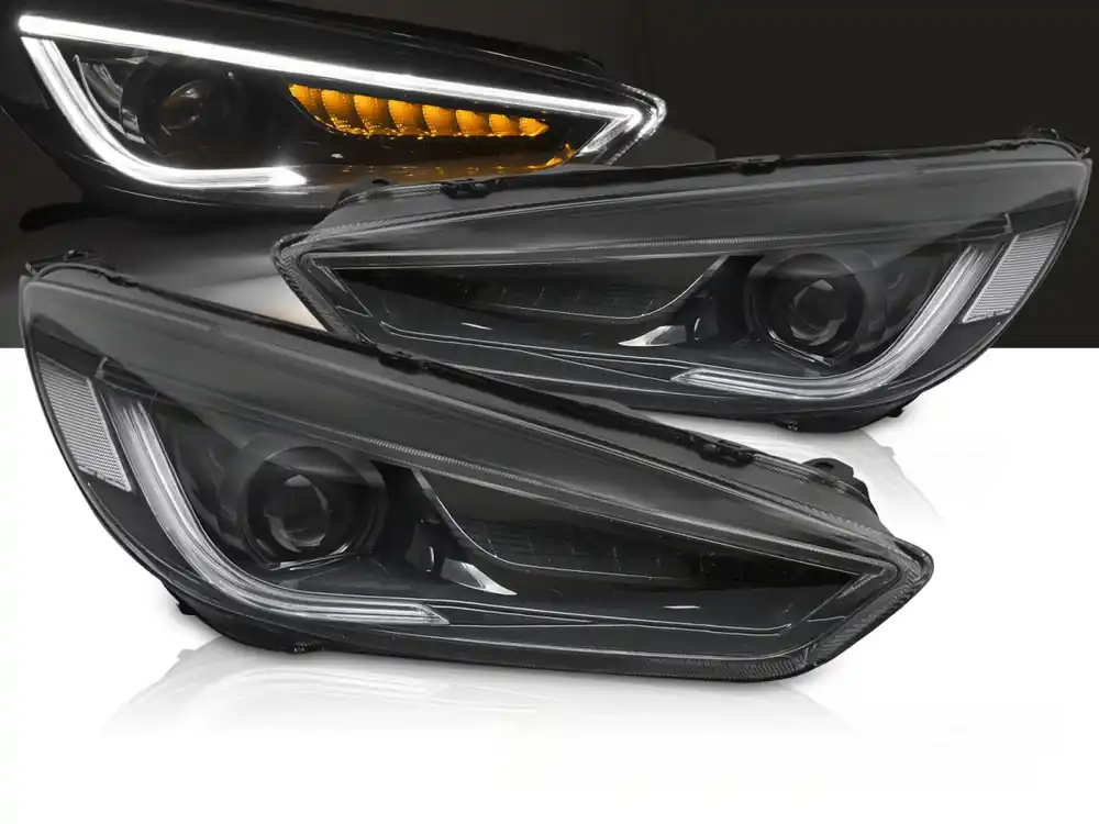 FORD FOCUS MK3 2014-2018 - přední světla LED černá DRL Cenová Bomba