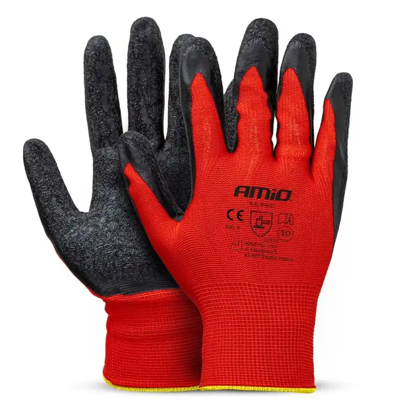 Aktuální Pracovní rukavice AMIO polyester latex EN 388 2121X velikost 10 (2 páry)