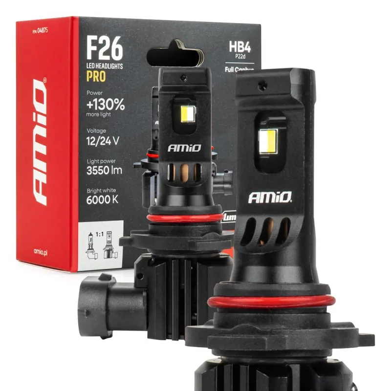 LED žárovky HB4 AMIO F26 PRO LumiTec LIMITED +130% DUO FULL CANBUS 3550 LM Cenový Hit
