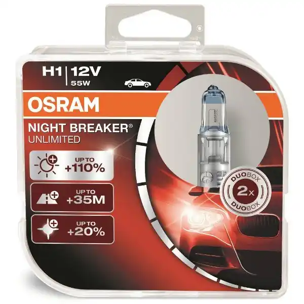 Žárovky H1 Osram Night Breaker Unlimited +110% (DUO BOX 2 ks) Expresní Doručení