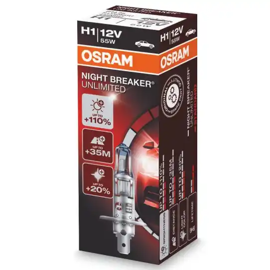Sleva Žárovka H1 Osram Night Breaker Unlimited +110% (1 ks)