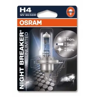Žárovka H4 Osram Night Breaker Unlimited +110% (1 ks) Aktuální