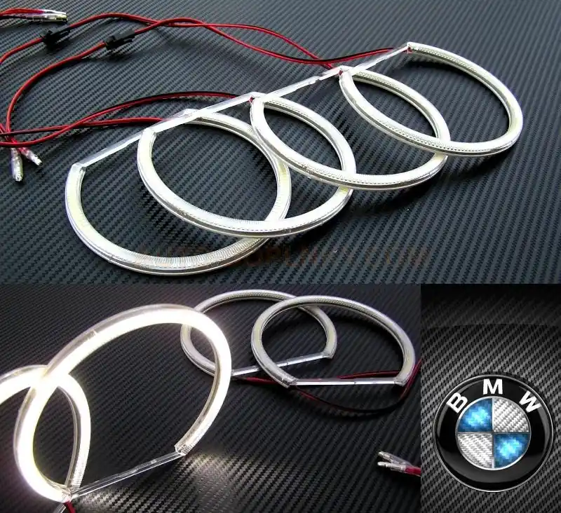 LED Angel Eyes kroužky BMW 3 E46 bez xenonu - bílé - 528 LED Nová Kolekce