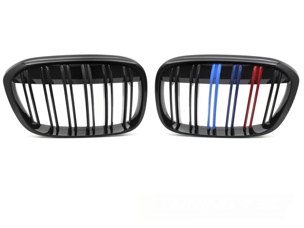 Objednat Nyní BMW X1 F48 2015-2020 - Přední maska černá lesklá double bar s trikolórou