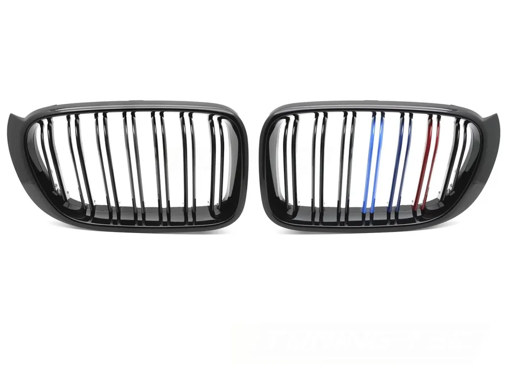 BMW X3 F25 LCI 2014-2017 - Přední maska černá lesklá double bar s trikolórou Nejprodávanější