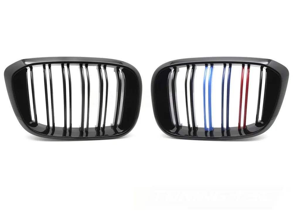 BMW X4 G02 2018-2021 - Přední maska černá lesklá double bar s trikolórou Expresní Doručení