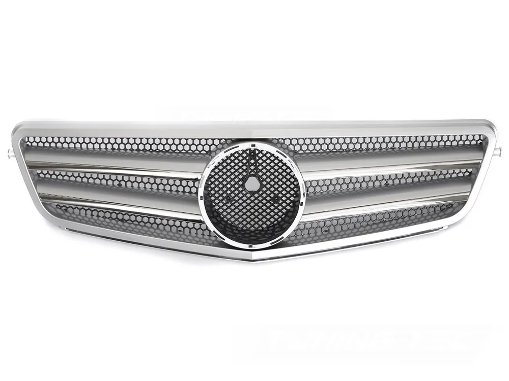 Mercedes třídy C W204 / S204 2007-2014 - Přední maska stříbrná s chromem Horká Nabídka