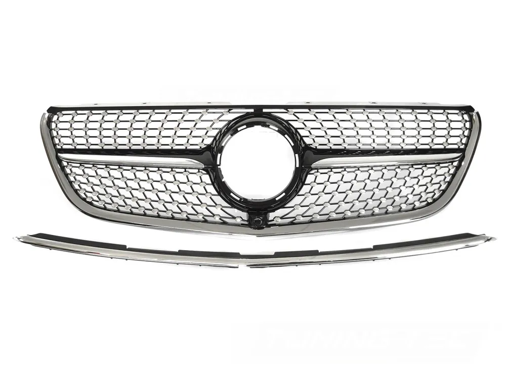 Sleva Mercedes Vito W447 2014-2019 - Přední maska DIAMOND STYLE černá s chromem