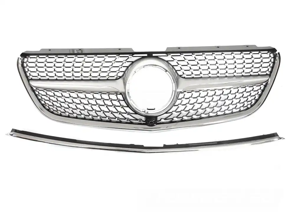 Mercedes Vito W447 2014-2019 - Přední maska DIAMOND STYLE stříbrná s chromem Must-Have