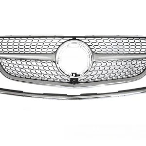 Mercedes V-Class W447 2014-2019 - Přední maska DIAMOND STYLE stříbrná s černým Poslední Šance