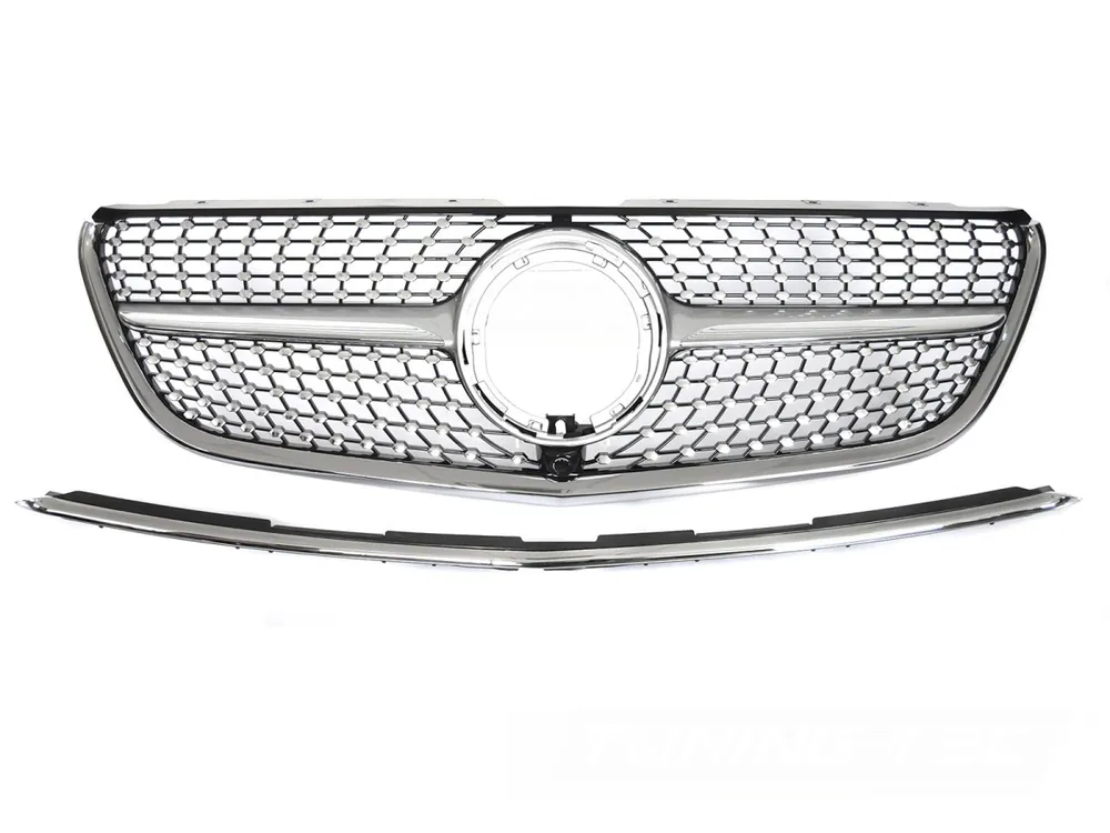 Mercedes V-Class W447 2014-2019 - Přední maska DIAMOND STYLE stříbrná s černým Poslední Šance