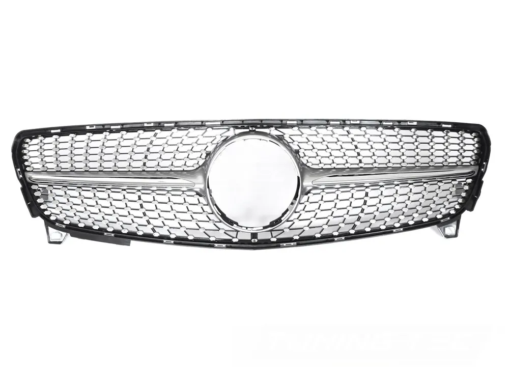 Mercedes W176 2015-2018 - Přední maska DIAMOND STYL stříbrná s chromem Sezónní Sleva