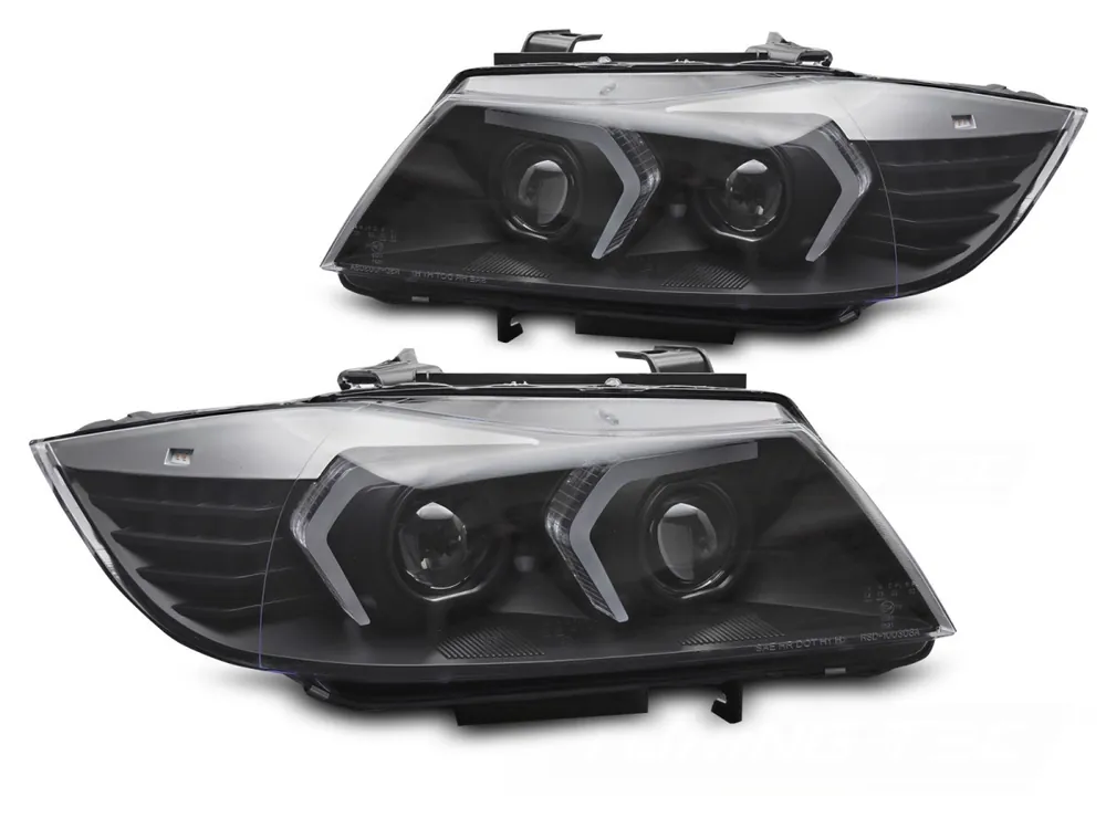 BMW E90/E91 LCI 2009-2011 - Přední XENONOVÁ AFS světla LED černá Originální