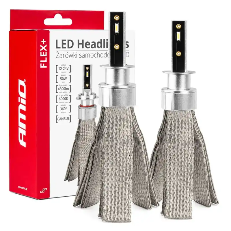 LED žárovky do auta FLEX+ H1 6000K 12V 24V Canbus Rychlé Dodání