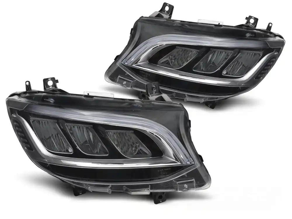 Mercedes Sprinter 2018-2023 - Přední FULL LED světla CHROMOVÁ s DRL Horká Nabídka