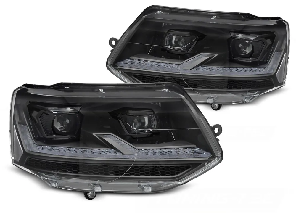 Volkswagen T5.1 2010-2015 - Přední světla FULL LED černá SEQ DRL Odeslání Ihned