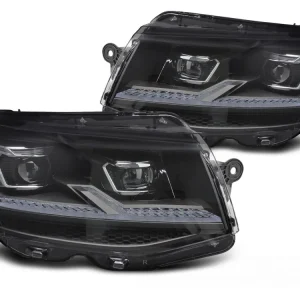 Volkswagen T6 2015-2019 - Přední světla FULL LED černá s chromem SEQ DRL Sleva