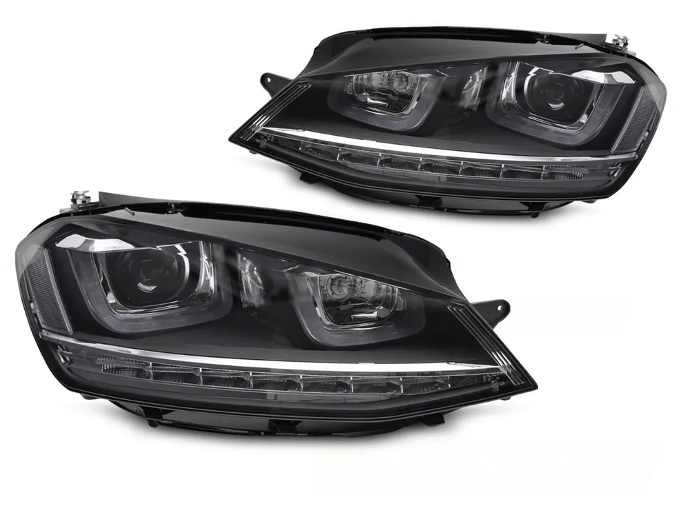 Volkswagen Golf VII 2013-2017 - Přední LED světla stříbrná SEQ DRL Finální Výprodej