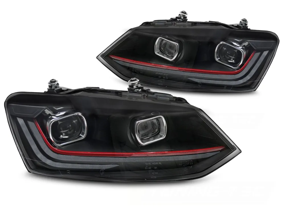 Volkswagen Polo V 6R 2009-2017 - Přední LED světla RED LINE SEQ DRL Sleva